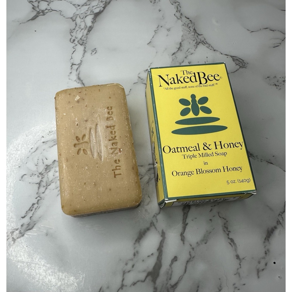 Naked Bee Oatmeal & Honey Triple Milled Bar Soap Orange Blossom Honey 5 Oz NIB